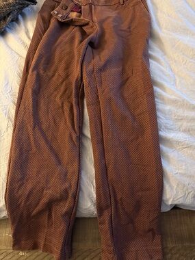 LOFT Brown Micro-Print Trousers